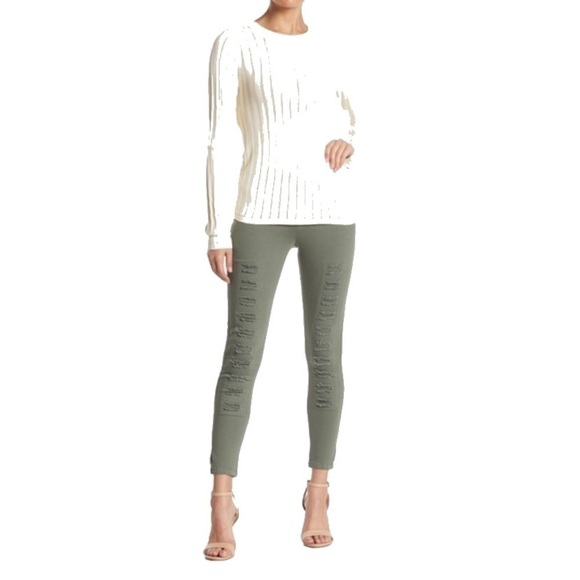 Destroyed Green Jeggings - Picture 3 of 7